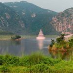 Serene view of Ghora Katora Lake, a prime tourist places in Rajgir.