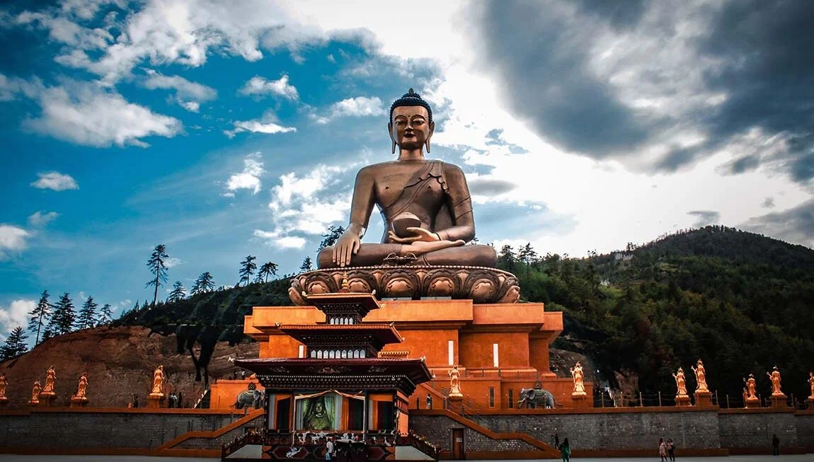 Magnificent view of the Great Buddha Dordenma statue overlooking Thimphu, Bhutan.