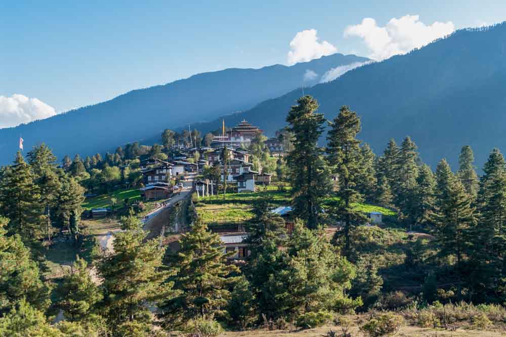 Panoramic view of Phobjikha Valley, Bhutan's pristine natural haven.